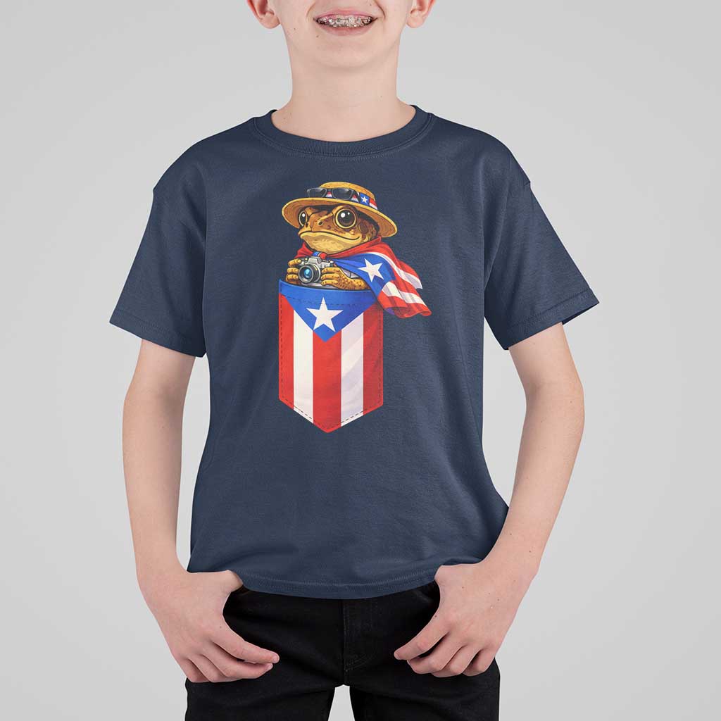 Funny Coqui Frog Puerto Rico Flag T Shirt For Kid Puerto Rican Taino Buricua Borinquen