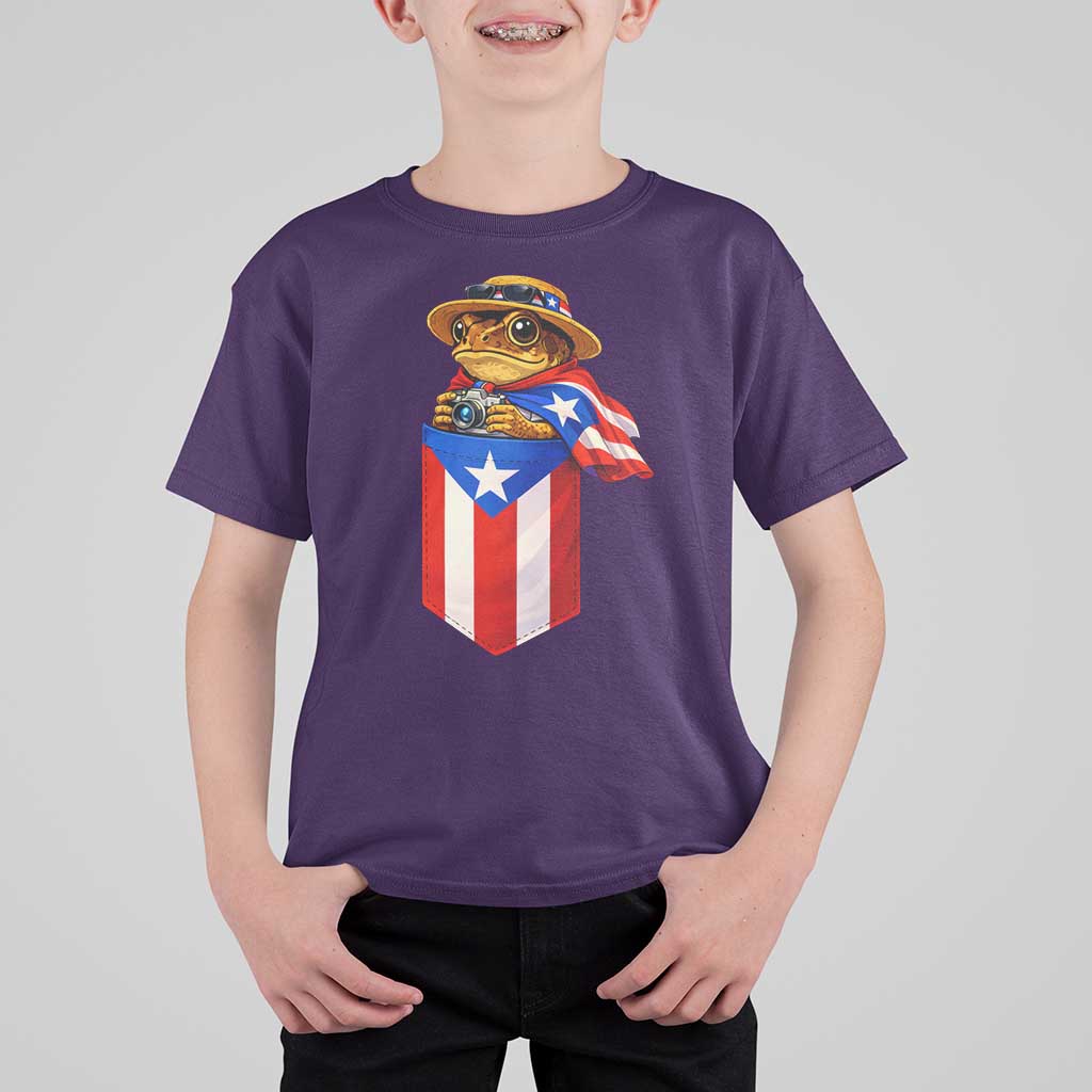 Funny Coqui Frog Puerto Rico Flag T Shirt For Kid Puerto Rican Taino Buricua Borinquen