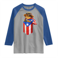 Funny Coqui Frog Puerto Rico Flag Raglan Shirt Puerto Rican Taino Buricua Borinquen
