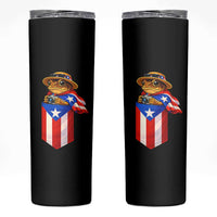 Funny Coqui Frog Puerto Rico Flag Skinny Tumbler Puerto Rican Taino Buricua Borinquen