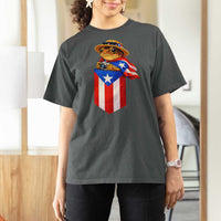 Funny Coqui Frog Puerto Rico Flag T Shirt For Women Puerto Rican Taino Buricua Borinquen