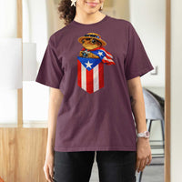 Funny Coqui Frog Puerto Rico Flag T Shirt For Women Puerto Rican Taino Buricua Borinquen