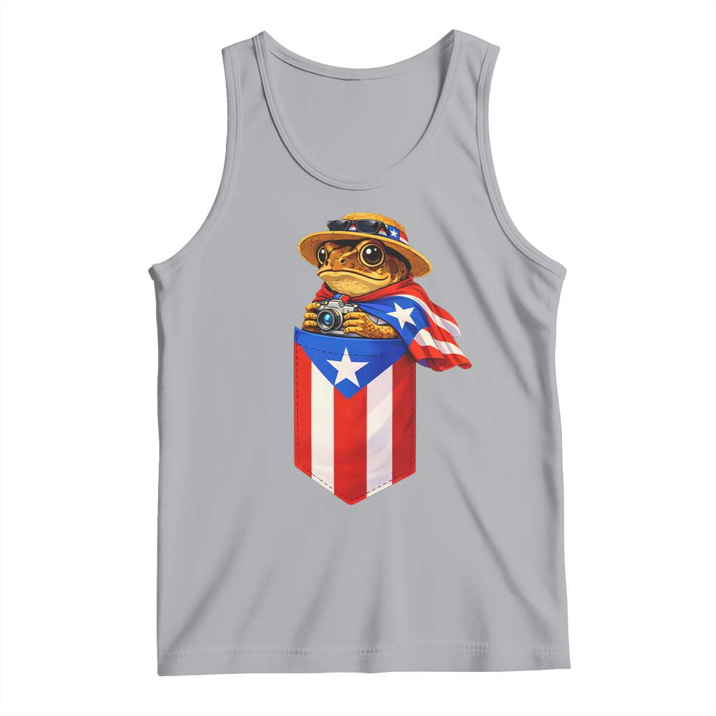 Funny Coqui Frog Puerto Rico Flag Tank Top Puerto Rican Taino Buricua Borinquen