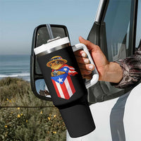 Funny Coqui Frog Puerto Rico Flag Tumbler With Handle Puerto Rican Taino Buricua Borinquen
