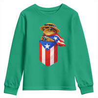 Funny Coqui Frog Puerto Rico Flag Youth Sweatshirt Puerto Rican Taino Buricua Borinquen