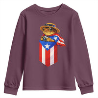 Funny Coqui Frog Puerto Rico Flag Youth Sweatshirt Puerto Rican Taino Buricua Borinquen