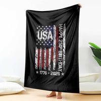 250 Years America Anniversary Flag Throw Blanket 4th of July Patriotic Independence Day