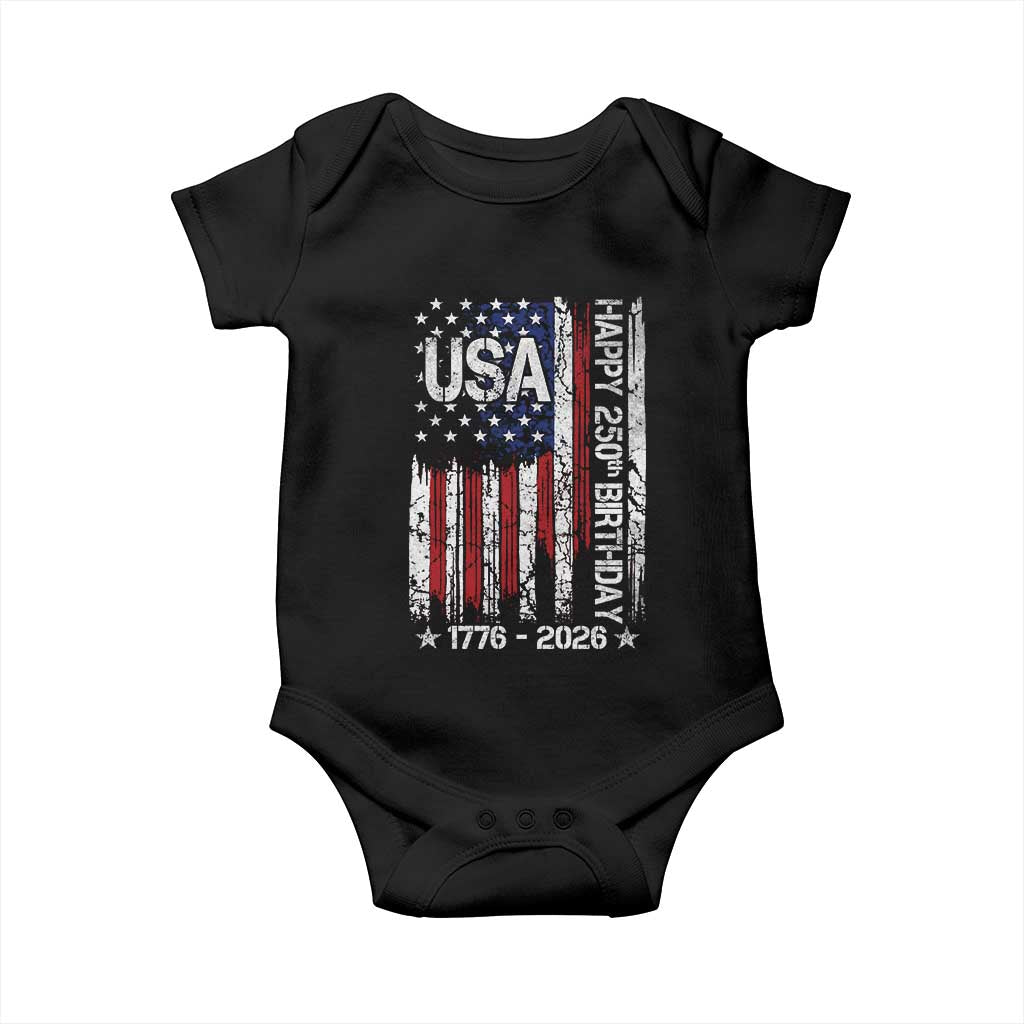 250 Years America Anniversary Flag Baby Onesie 4th of July Patriotic Independence Day