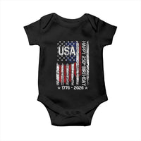 250 Years America Anniversary Flag Baby Onesie 4th of July Patriotic Independence Day