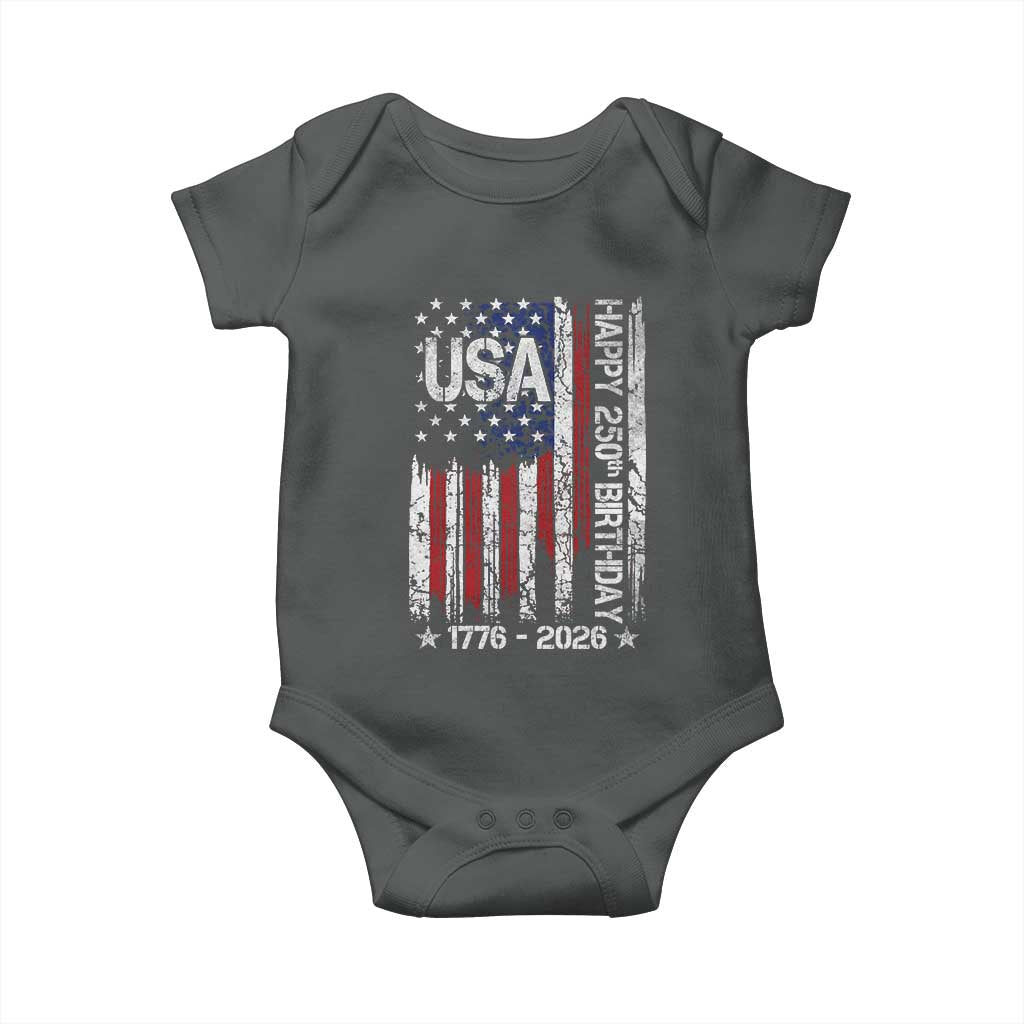 250 Years America Anniversary Flag Baby Onesie 4th of July Patriotic Independence Day