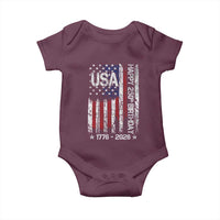 250 Years America Anniversary Flag Baby Onesie 4th of July Patriotic Independence Day