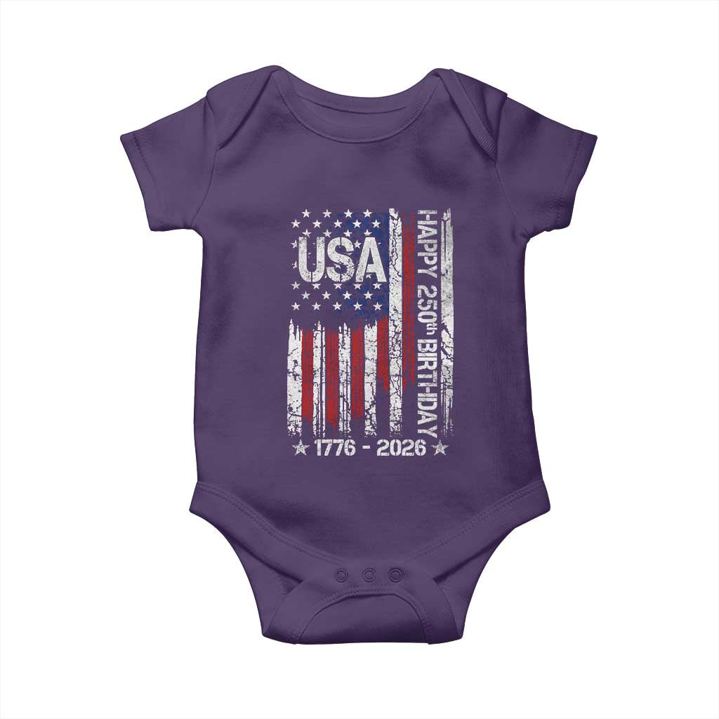 250 Years America Anniversary Flag Baby Onesie 4th of July Patriotic Independence Day