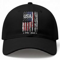 250 Years America Anniversary Flag Baseball Cap 4th of July Patriotic Independence Day