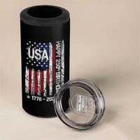 250 Years America Anniversary Flag 4 in 1 Can Cooler Tumbler 4th of July Patriotic Independence Day