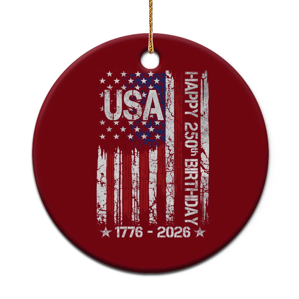 250 Years America Anniversary Flag Ceramic Ornament 4th of July Patriotic Independence Day