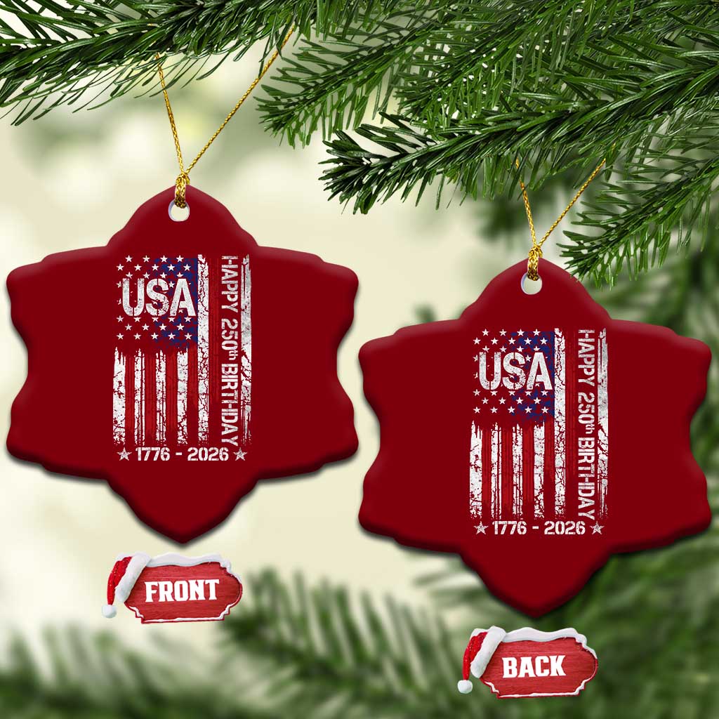 250 Years America Anniversary Flag Ceramic Ornament 4th of July Patriotic Independence Day