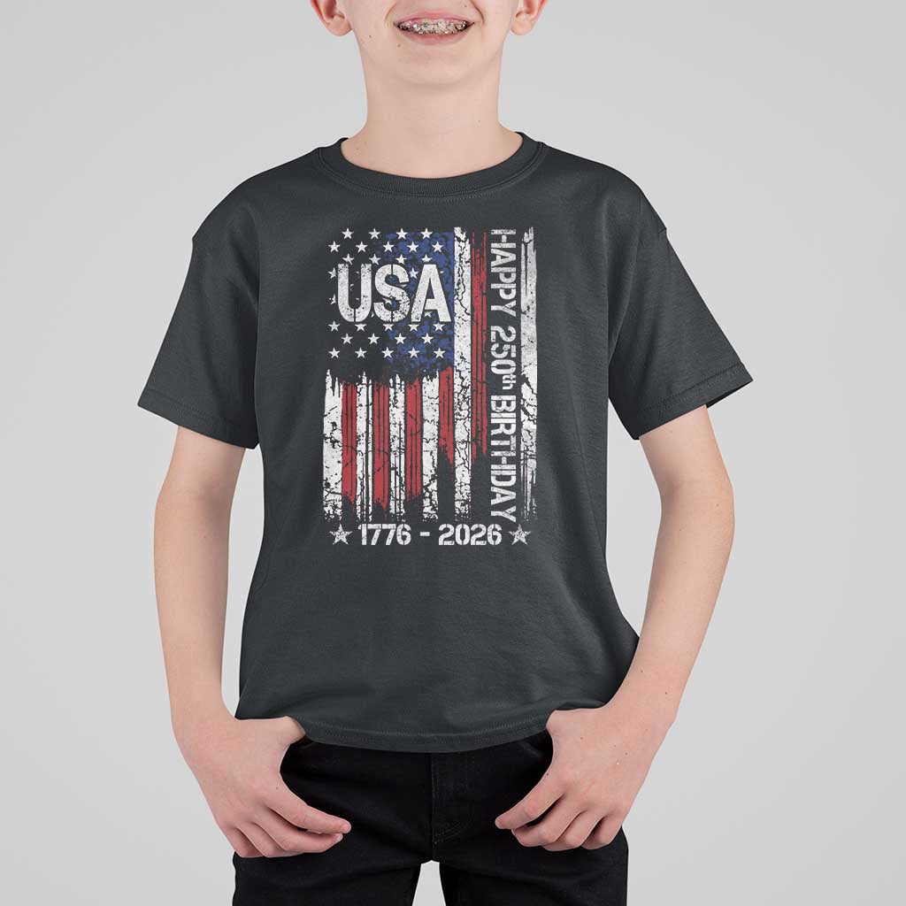 250 Years America Anniversary Flag T Shirt For Kid 4th of July Patriotic Independence Day