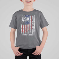 250 Years America Anniversary Flag T Shirt For Kid 4th of July Patriotic Independence Day