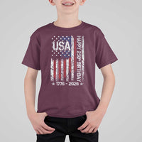 250 Years America Anniversary Flag T Shirt For Kid 4th of July Patriotic Independence Day