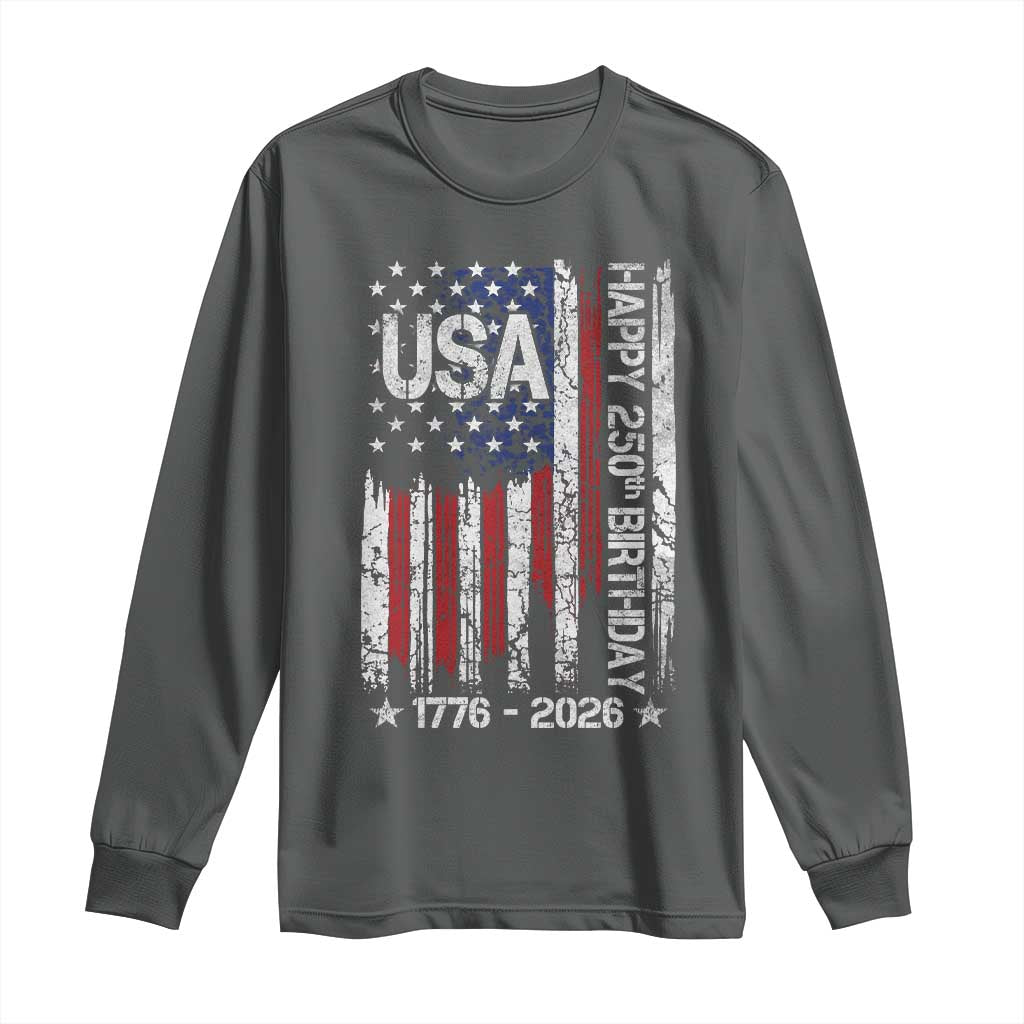 250 Years America Anniversary Flag Long Sleeve Shirt 4th of July Patriotic Independence Day