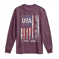 250 Years America Anniversary Flag Long Sleeve Shirt 4th of July Patriotic Independence Day