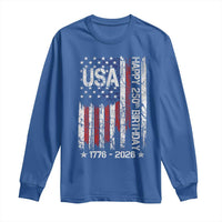 250 Years America Anniversary Flag Long Sleeve Shirt 4th of July Patriotic Independence Day
