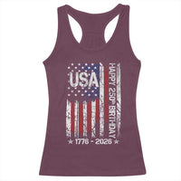 250 Years America Anniversary Flag Racerback Tank Top 4th of July Patriotic Independence Day