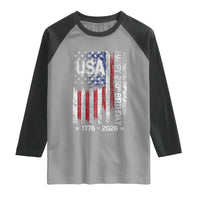 250 Years America Anniversary Flag Raglan Shirt 4th of July Patriotic Independence Day