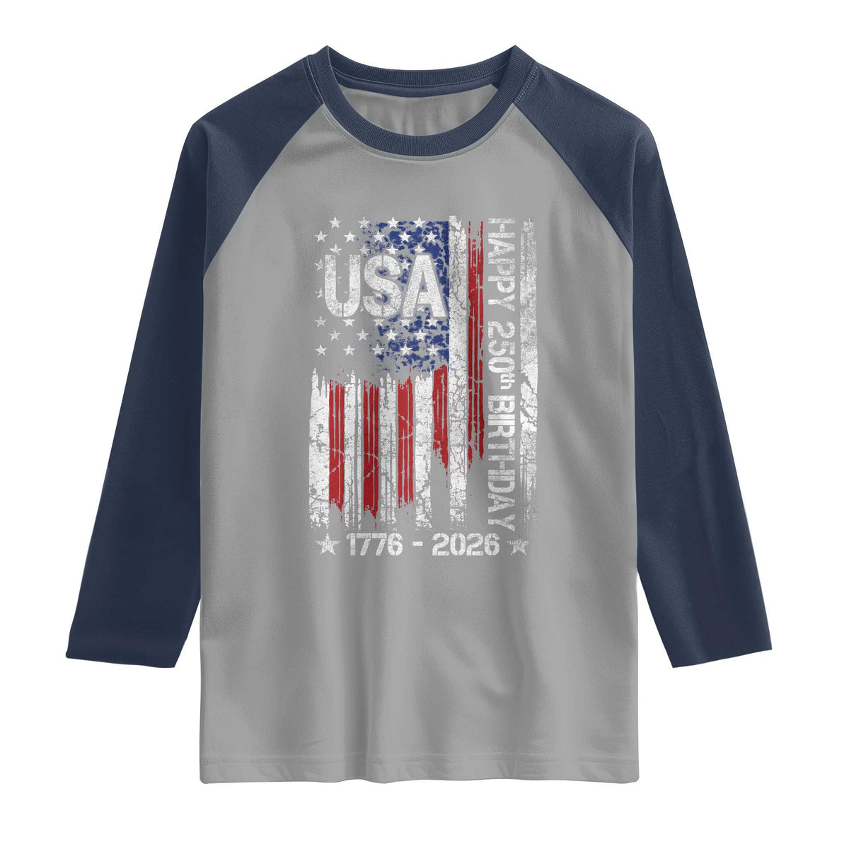 250 Years America Anniversary Flag Raglan Shirt 4th of July Patriotic Independence Day