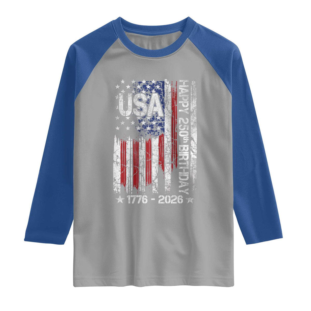 250 Years America Anniversary Flag Raglan Shirt 4th of July Patriotic Independence Day