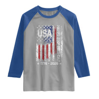 250 Years America Anniversary Flag Raglan Shirt 4th of July Patriotic Independence Day