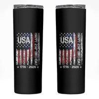 250 Years America Anniversary Flag Skinny Tumbler 4th of July Patriotic Independence Day