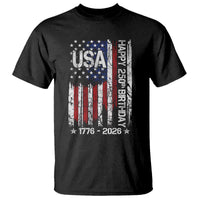 250 Years America Anniversary Flag T Shirt 4th of July Patriotic Independence Day