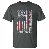 250 Years America Anniversary Flag T Shirt 4th of July Patriotic Independence Day