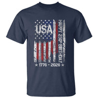 250 Years America Anniversary Flag T Shirt 4th of July Patriotic Independence Day