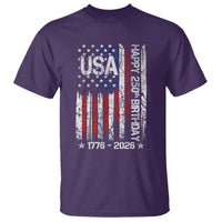 250 Years America Anniversary Flag T Shirt 4th of July Patriotic Independence Day