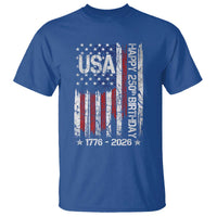 250 Years America Anniversary Flag T Shirt 4th of July Patriotic Independence Day