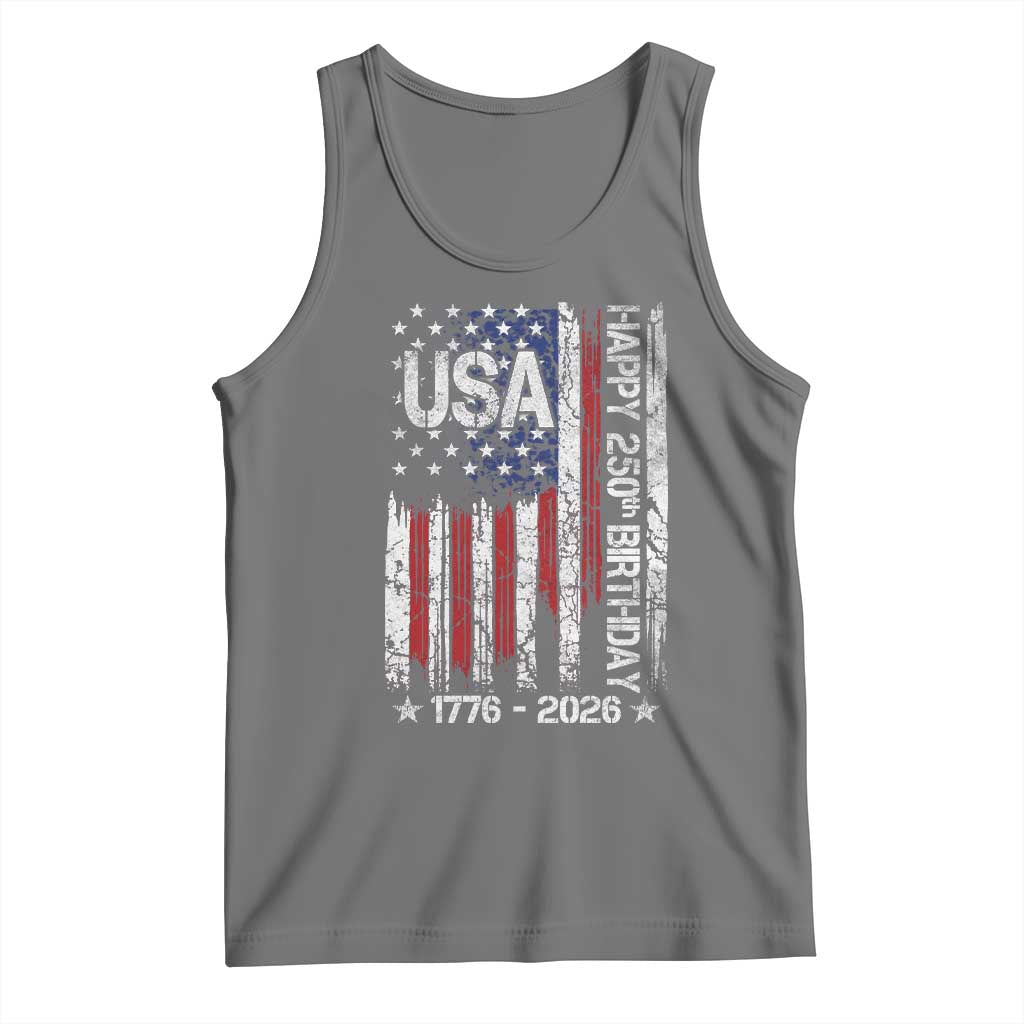 250 Years America Anniversary Flag Tank Top 4th of July Patriotic Independence Day