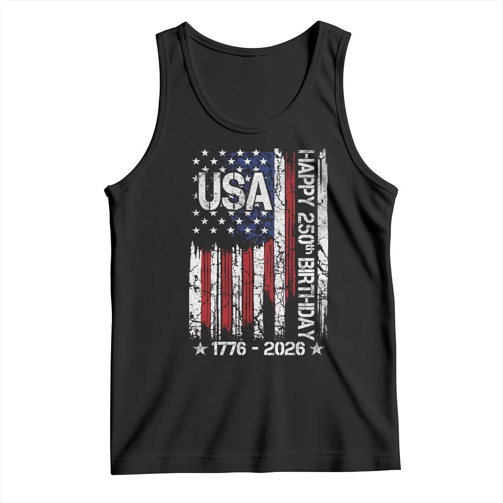 250 Years America Anniversary Flag Tank Top 4th of July Patriotic Independence Day