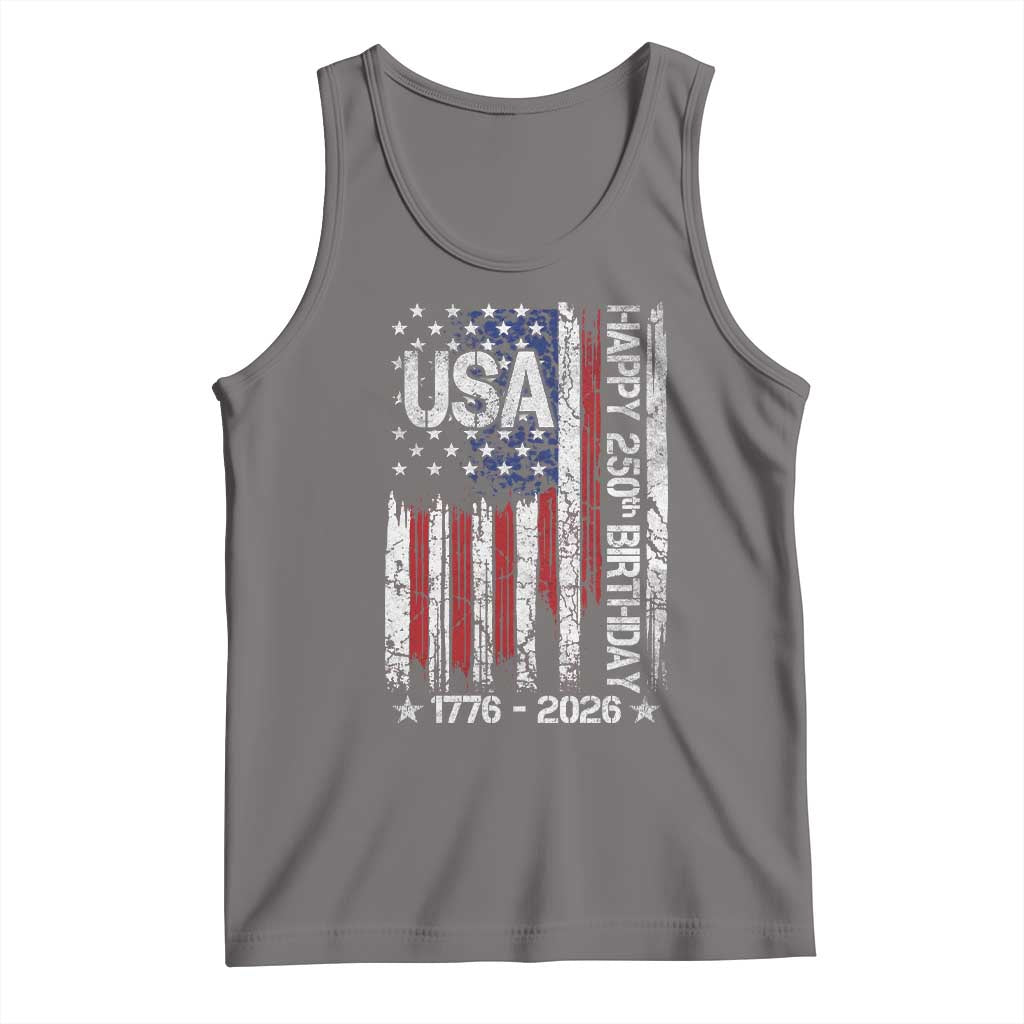 250 Years America Anniversary Flag Tank Top 4th of July Patriotic Independence Day