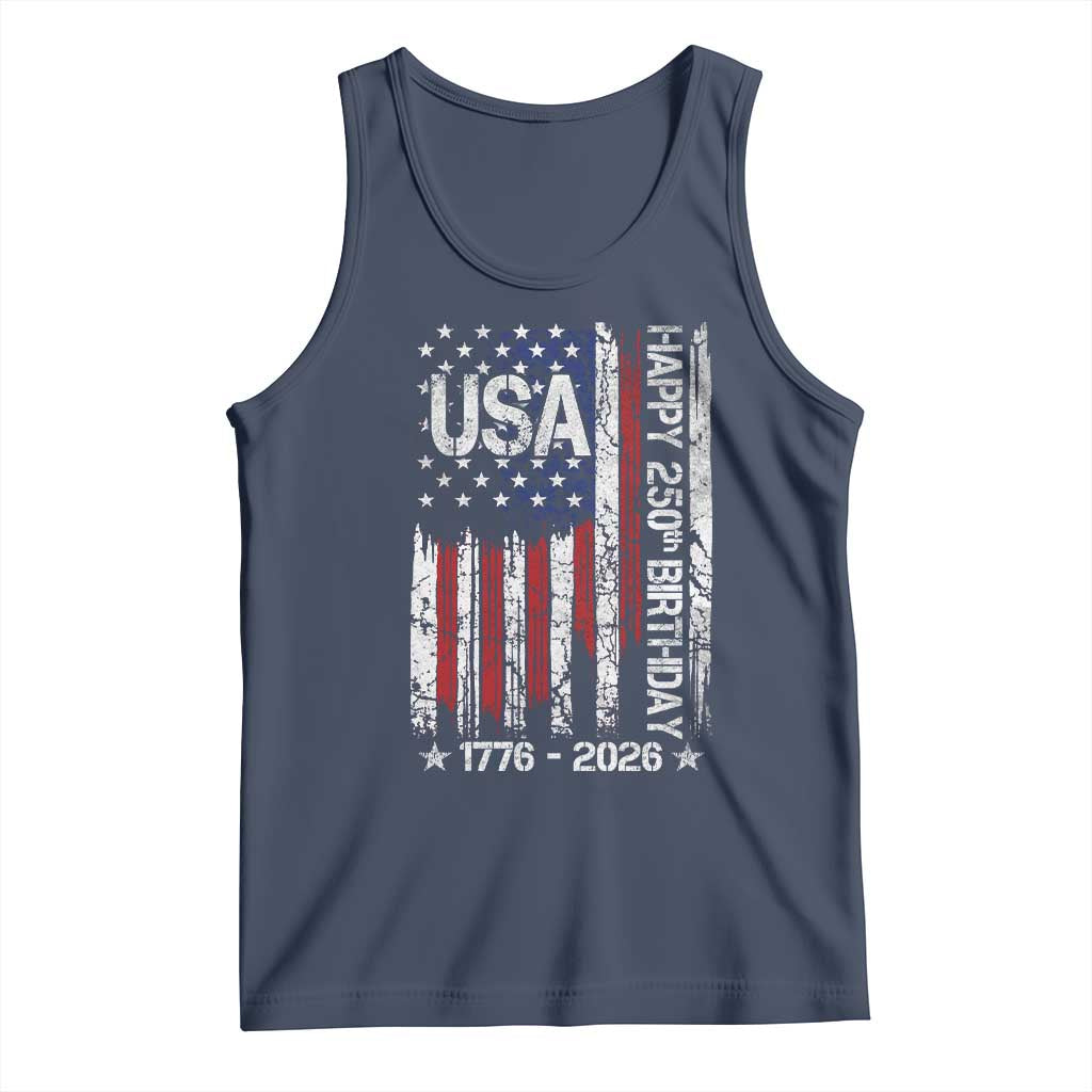 250 Years America Anniversary Flag Tank Top 4th of July Patriotic Independence Day