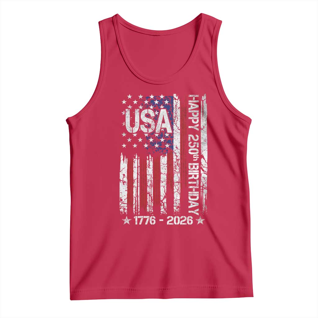 250 Years America Anniversary Flag Tank Top 4th of July Patriotic Independence Day