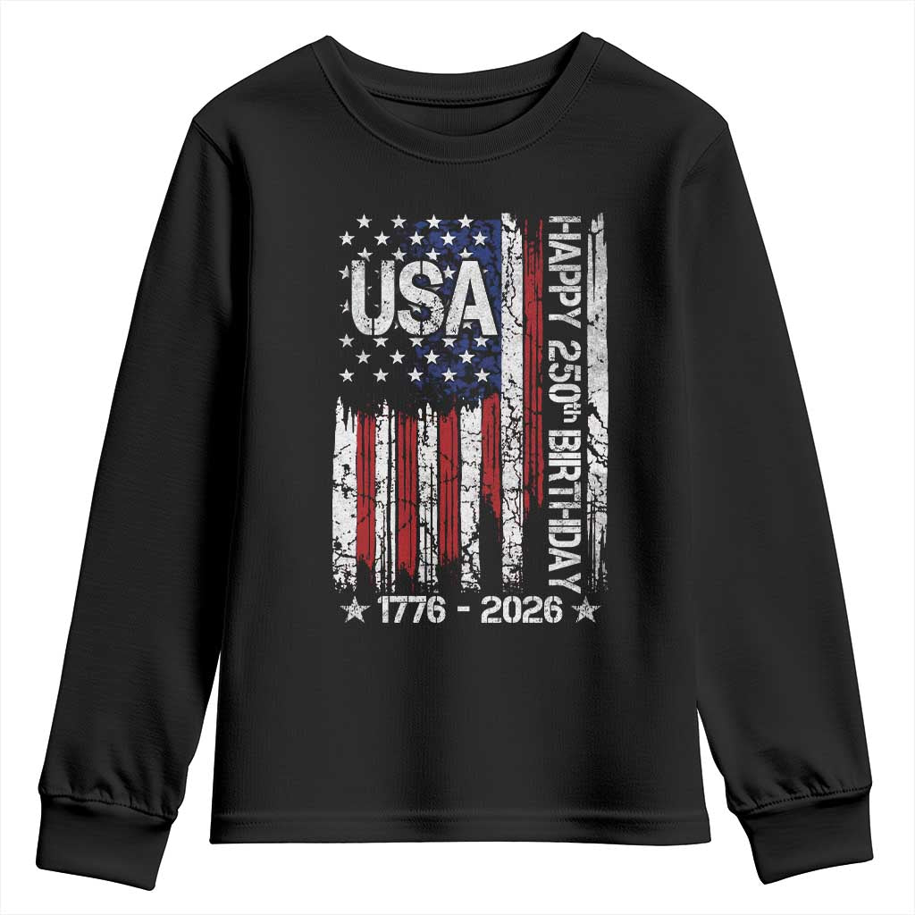 250 Years America Anniversary Flag Youth Sweatshirt 4th of July Patriotic Independence Day