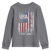 250 Years America Anniversary Flag Youth Sweatshirt 4th of July Patriotic Independence Day