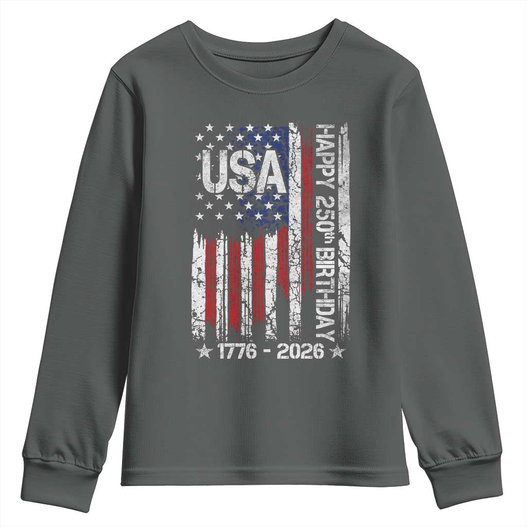 250 Years America Anniversary Flag Youth Sweatshirt 4th of July Patriotic Independence Day