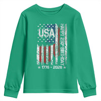 250 Years America Anniversary Flag Youth Sweatshirt 4th of July Patriotic Independence Day