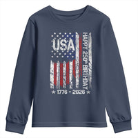 250 Years America Anniversary Flag Youth Sweatshirt 4th of July Patriotic Independence Day