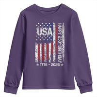 250 Years America Anniversary Flag Youth Sweatshirt 4th of July Patriotic Independence Day
