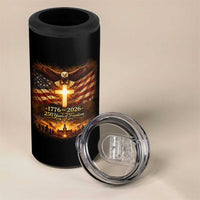 250th Anniversary USA 4 in 1 Can Cooler Tumbler 1776 2026 4th of July Patriotic Us 250 Flag