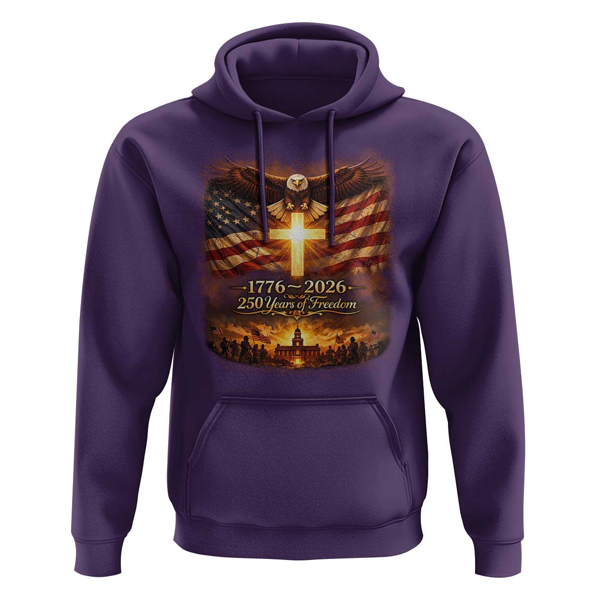 250th Anniversary USA Hoodie 1776 2026 4th of July Patriotic Us 250 Flag